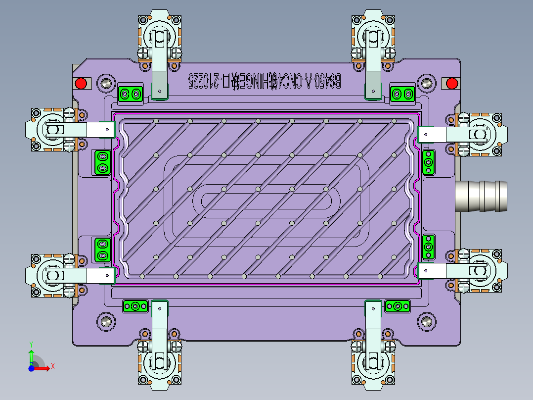 B9450-A-笔记本CNC工装夹具三维模型CNC1内腔开粗-210622前视图