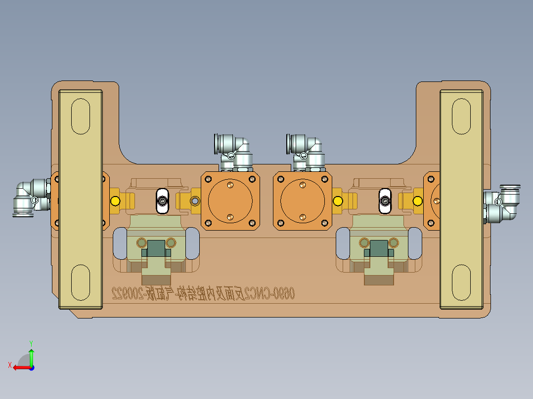 320-0690小零件CNC工装夹具三维模型-CNC2反面及内腔结构加工治具-气缸版-200927后视图