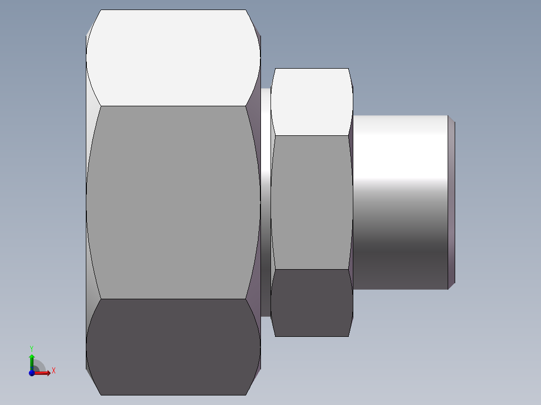 直通变径接头、2D-24-36前视图