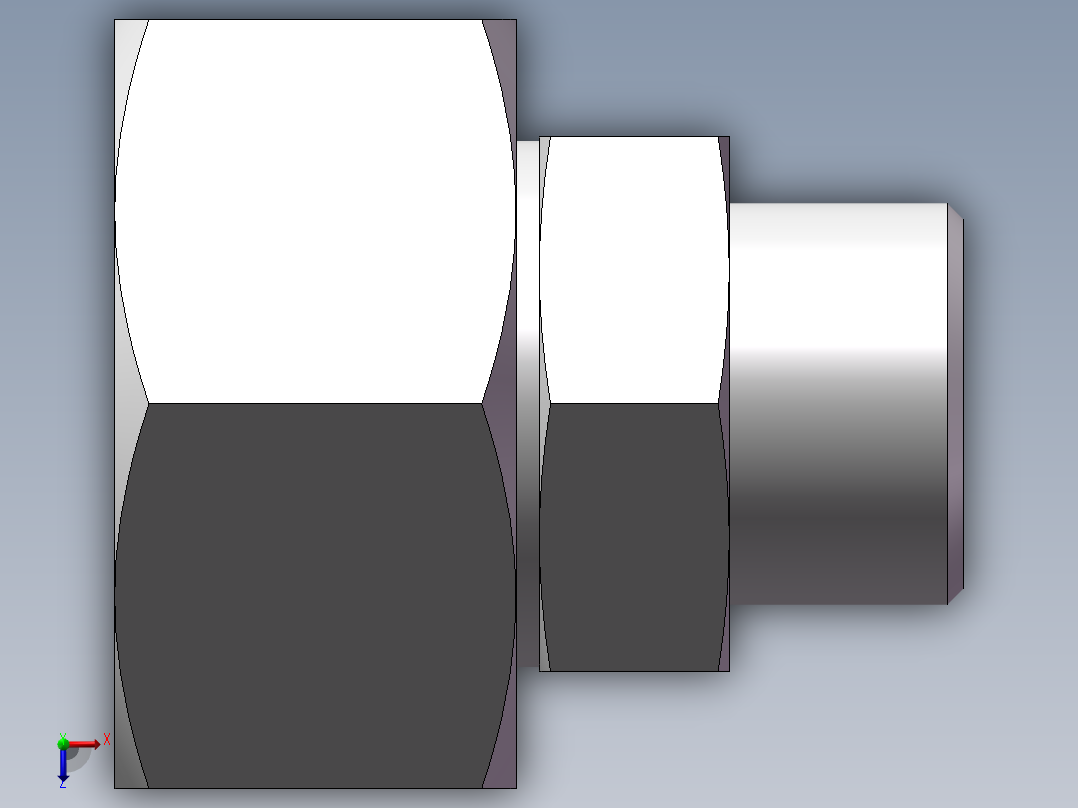 直通变径接头、2D-24-36俯视图