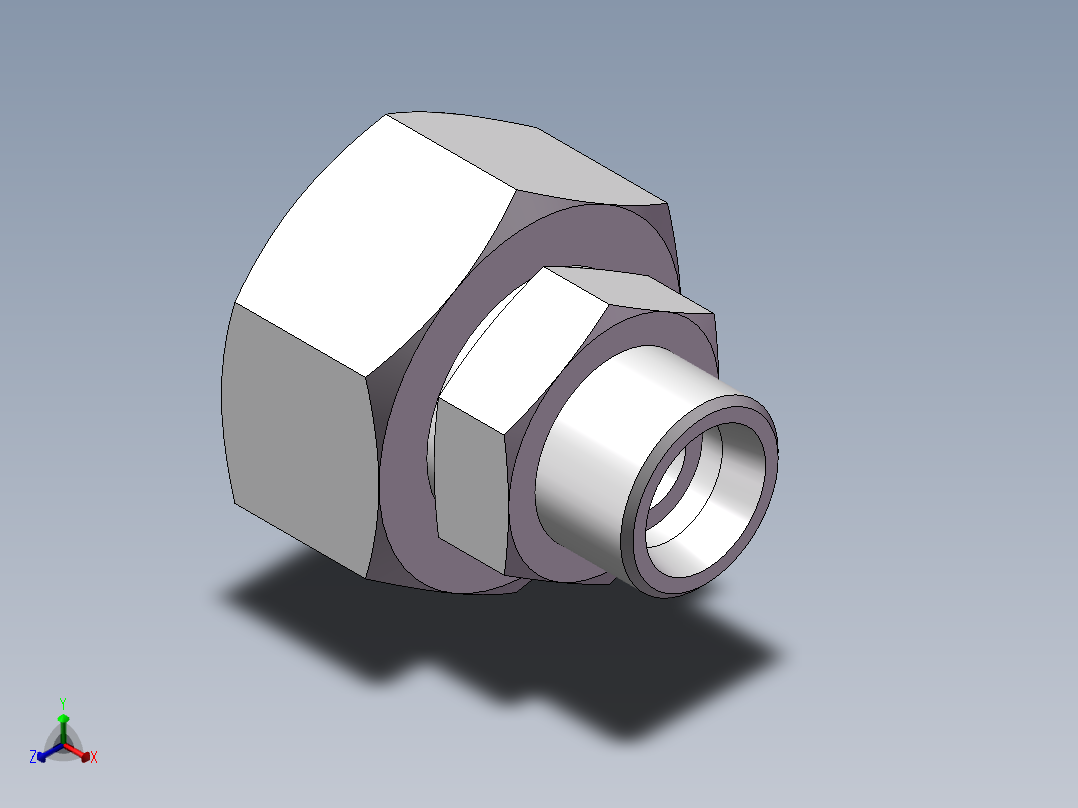 直通变径接头、2D-24-36正等轴测图