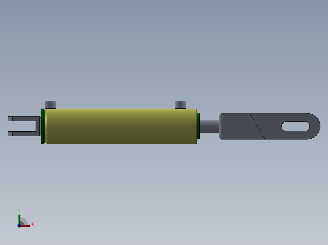 焊接式液压缸（前后安装）88.9x38.1x331.2毫米前视图