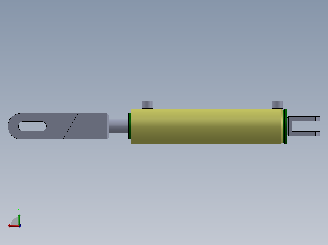 焊接式液压缸（前后安装）88.9x38.1x331.2毫米后视图