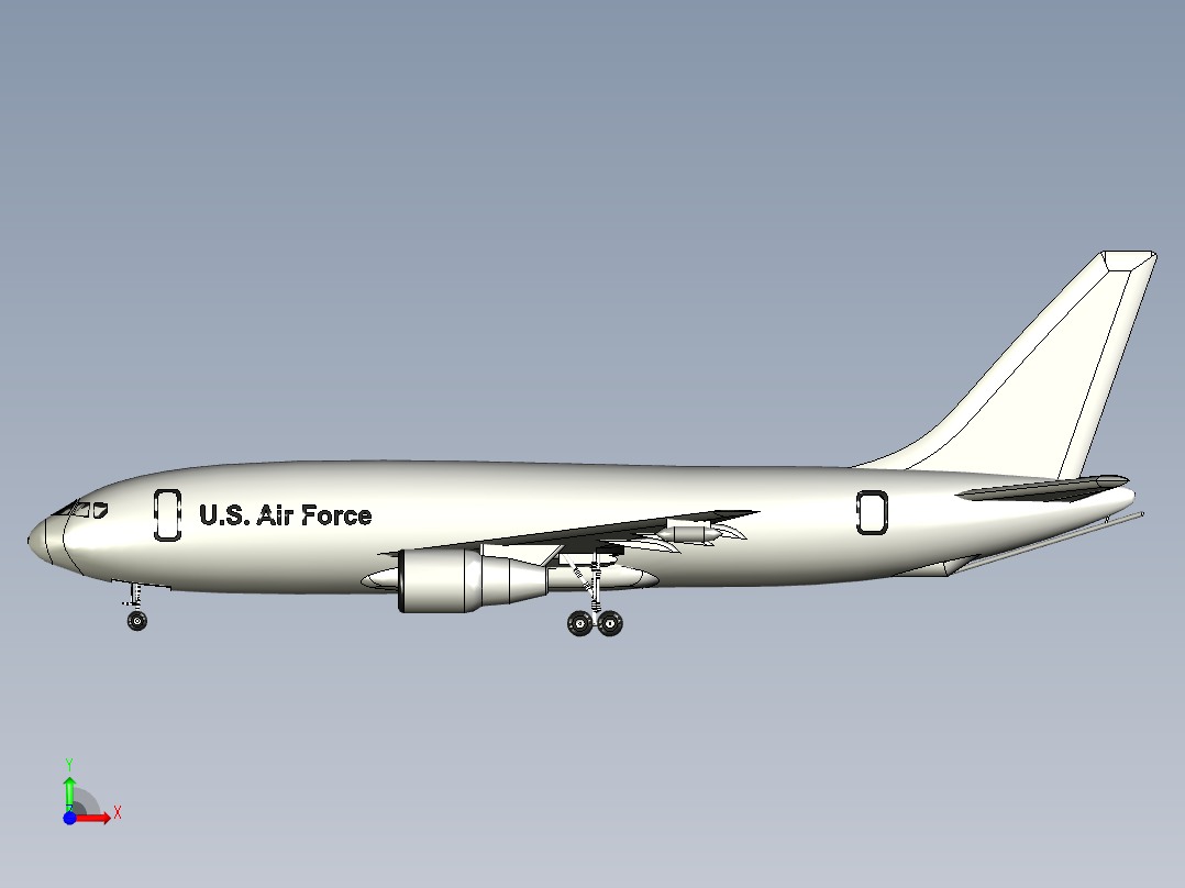 B2004217-波音 KC-46 飞机前视图