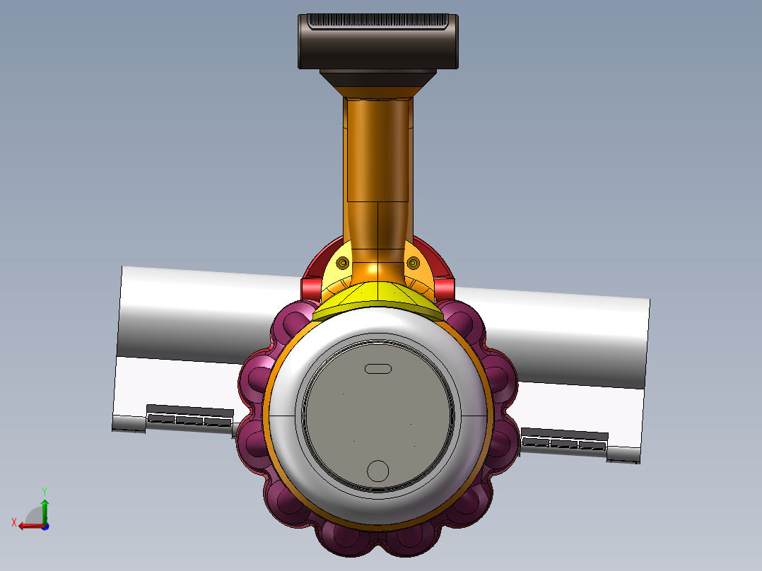 高效吸尘器、吸尘器、3D设计图、家用吸尘器模型后视图