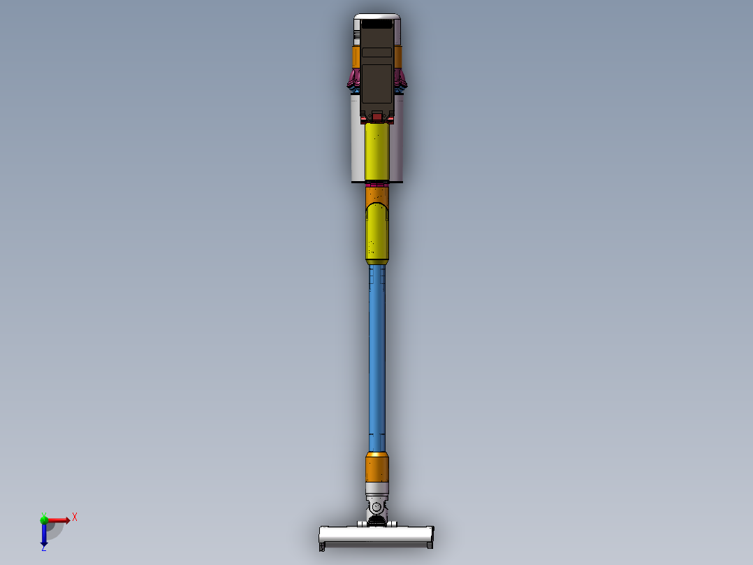 高效吸尘器、吸尘器、3D设计图、家用吸尘器模型俯视图