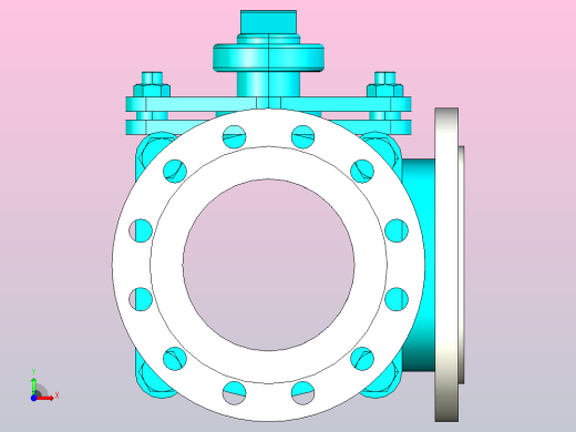 Q44-644-944-45-645-945F-Y-40 三通法兰球阀[250]前视缩略图
