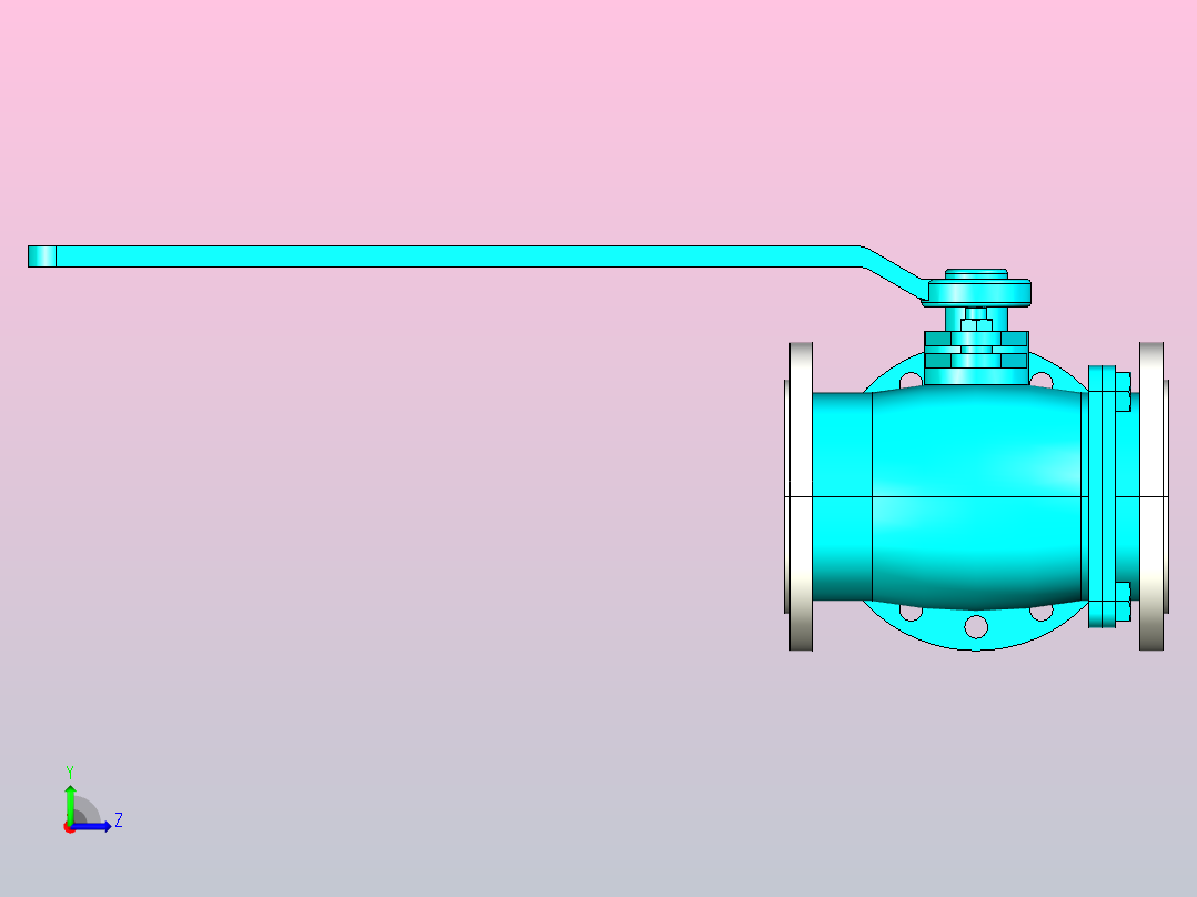 Q44-644-944-45-645-945F-Y-40 三通法兰球阀[250]左视图