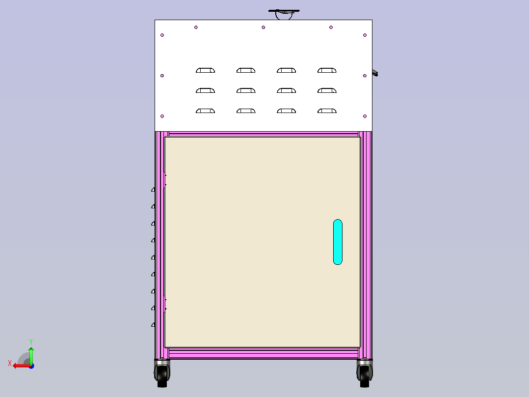 可移动电器柜后视图