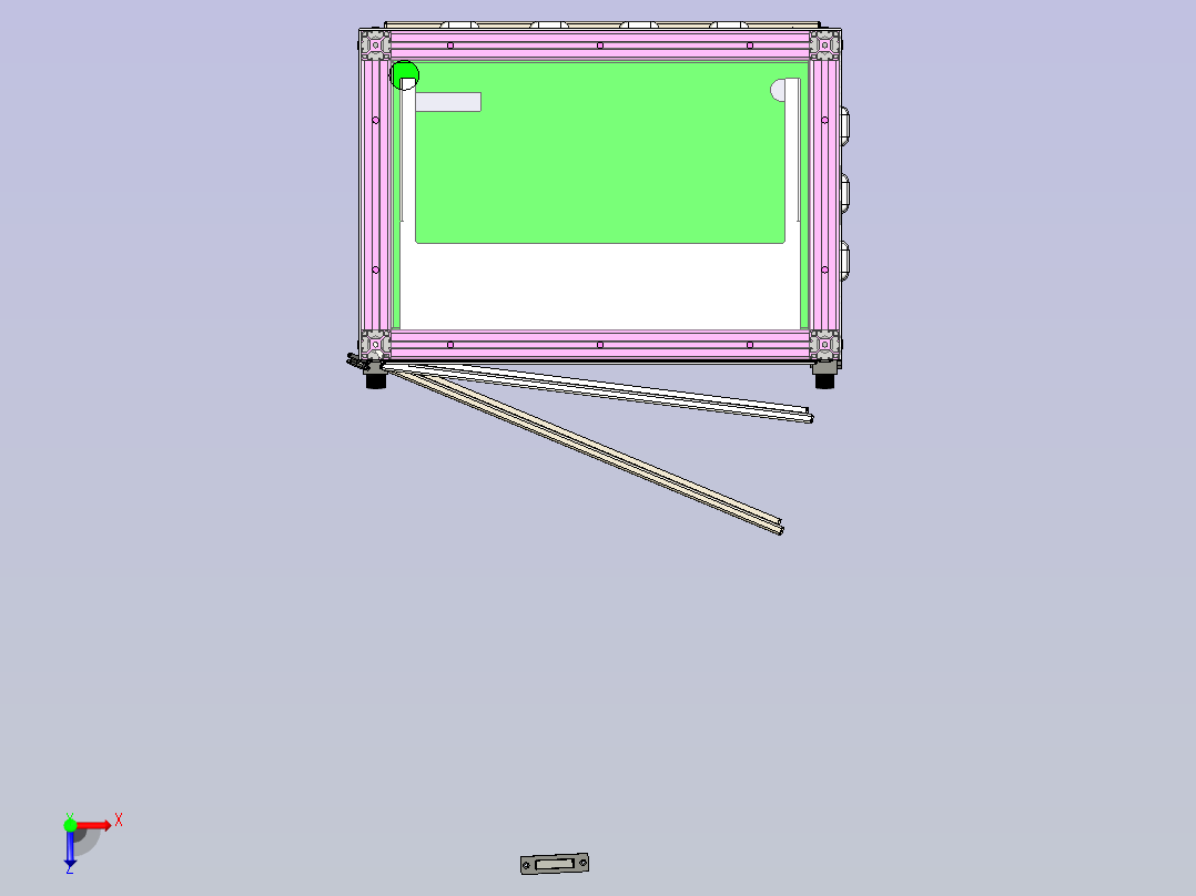 可移动电器柜俯视图