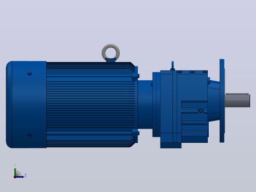 RF107法兰轴伸式安装斜齿轮减速机RF107-Y37-4P-225S-M1-0°-Φ350左视缩略图