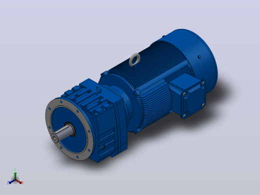 RF107法兰轴伸式安装斜齿轮减速机RF107-Y37-4P-225S-M1-0°-Φ350正等轴测缩略图