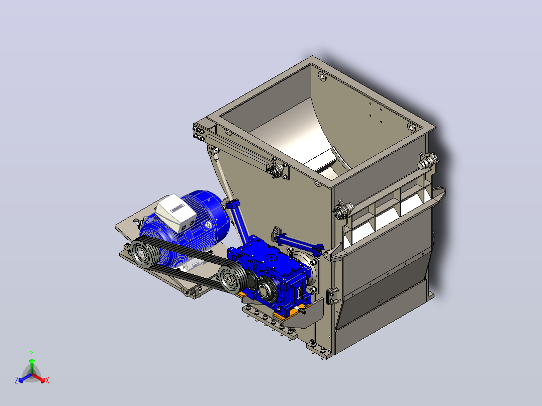 塑料研磨机crusher-machine-11831-模型格式为 stp igs x_t主视图