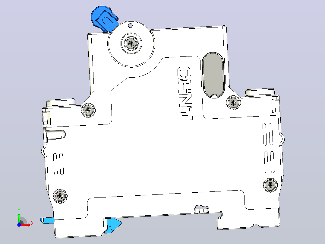 NXB-63T 2P小型断路器三维模型202404前视图