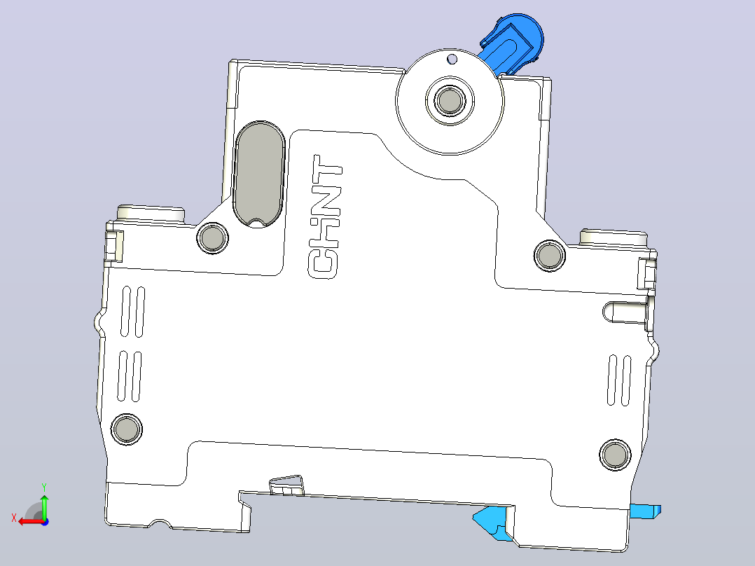 NXB-63T 2P小型断路器三维模型202404后视图