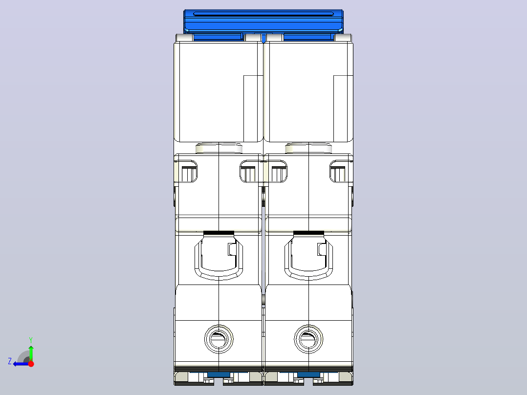 NXB-63T 2P小型断路器三维模型202404右视图