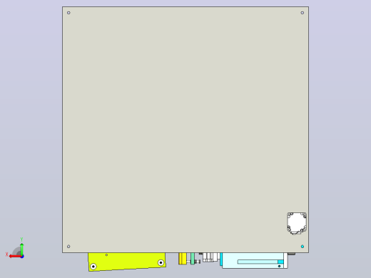 2轴贴标签机构3D模型后视缩略图