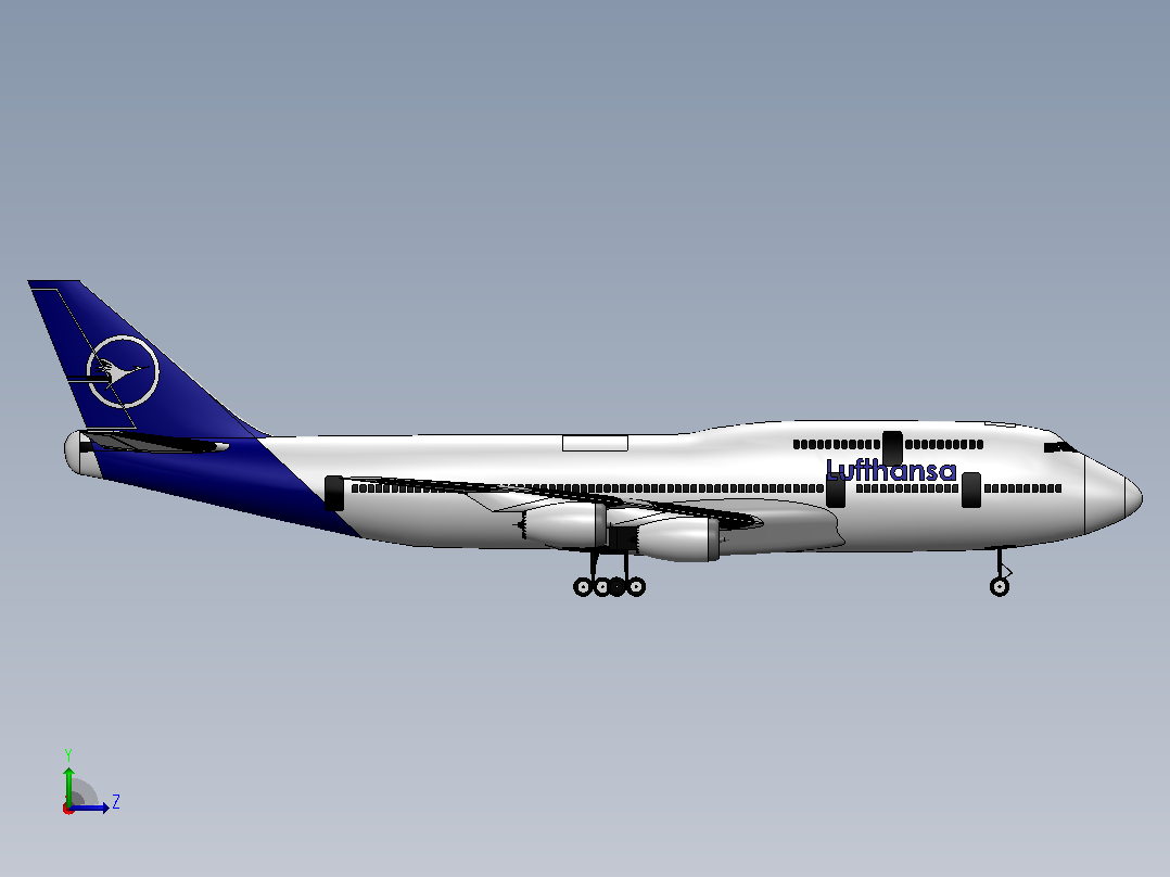 波音 747-400客机左视图