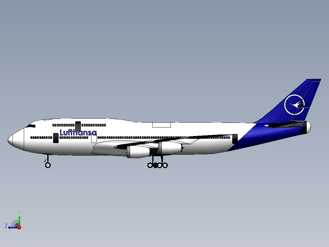 波音 747-400客机右视图