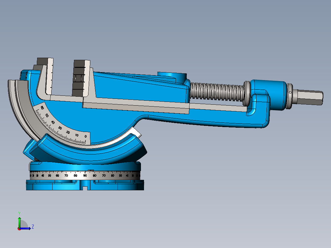 vices老虎钳台钳3D数模图纸 Solidworks设计 附STEP左视图