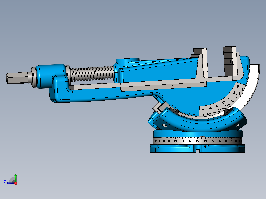 vices老虎钳台钳3D数模图纸 Solidworks设计 附STEP右视图