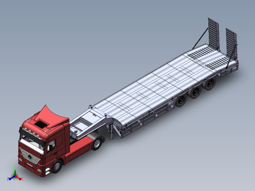 平板拖挂车正等轴测缩略图