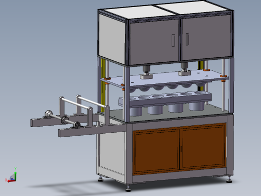 杯型冲压成型机3d图纸