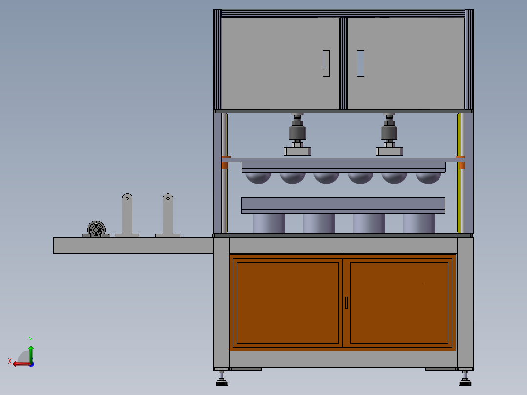 杯型冲压成型机3d图纸后视图