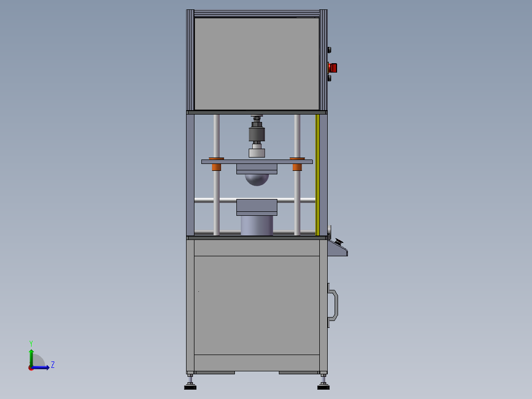 杯型冲压成型机3d图纸左视图