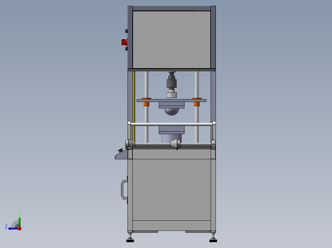 杯型冲压成型机3d图纸右视图