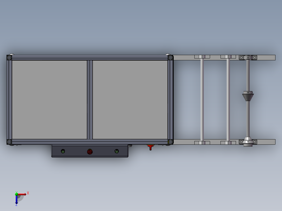 杯型冲压成型机3d图纸俯视图