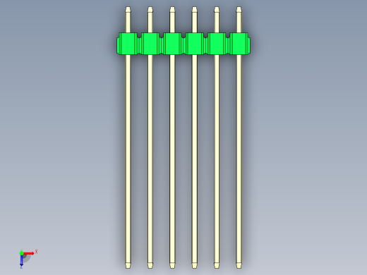 彩色公头100mil（2.54mm）系列-DS1021_green_1x06p_100mil_Type43_rev1.0俯视缩略图