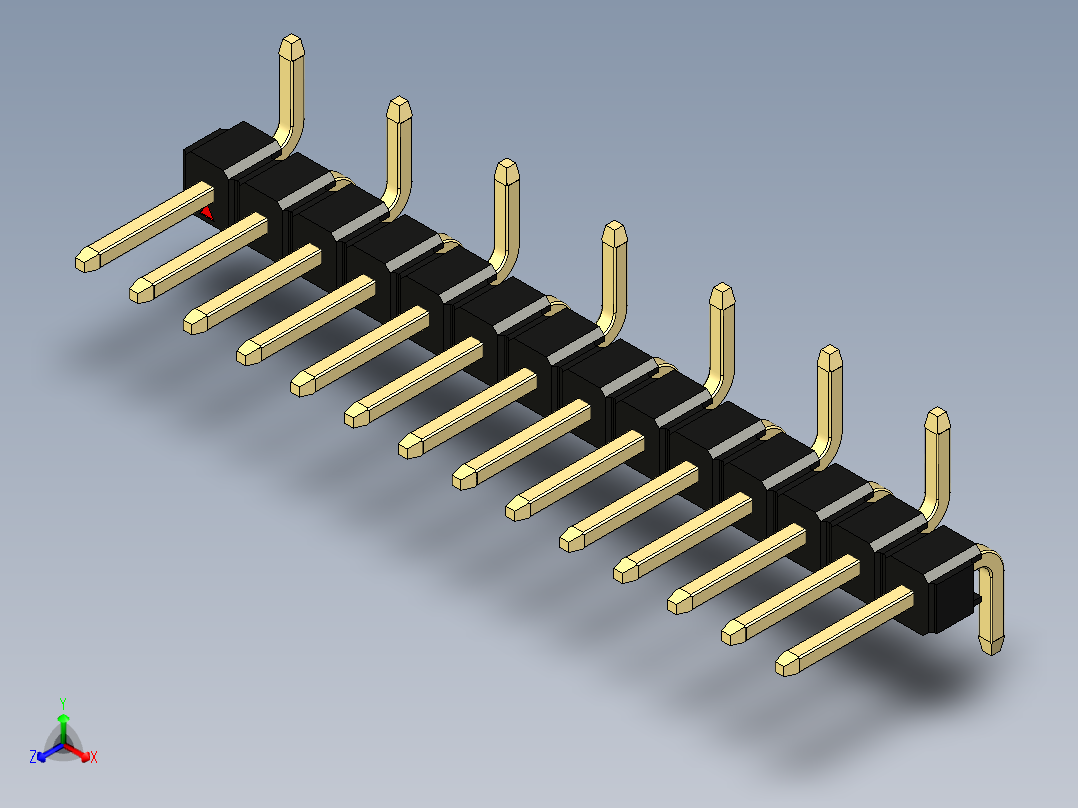彩色公排针 100mil 2.54mm 系列-DS1022_black_14p_100mil_Type_SMT_R1_rev1.0