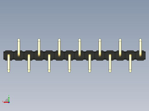 彩色公排针 100mil 2.54mm 系列-DS1022_black_14p_100mil_Type_SMT_R1_rev1.0后视缩略图