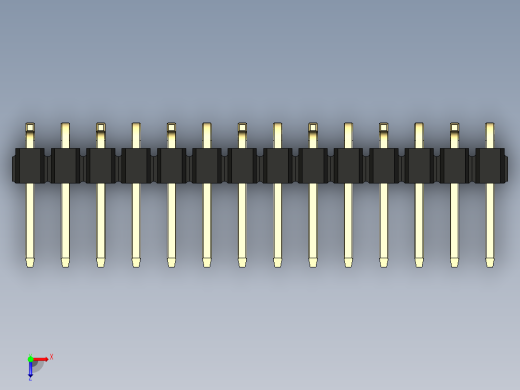 彩色公排针 100mil 2.54mm 系列-DS1022_black_14p_100mil_Type_SMT_R1_rev1.0俯视缩略图
