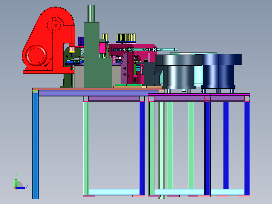 插座铜头组装压机左视图