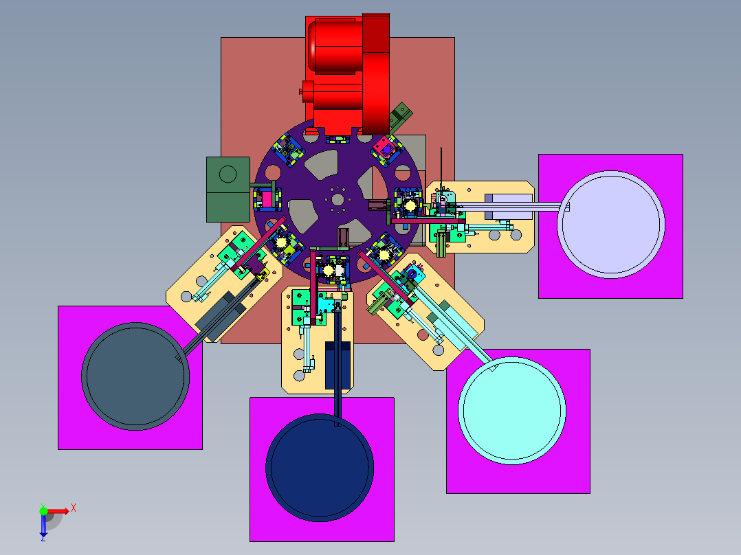 插座铜头组装压机俯视图