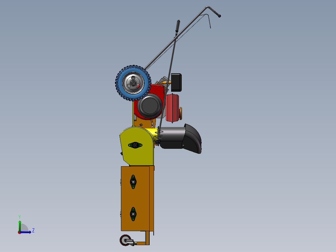 小型路面除冰装置SW三维图左视图