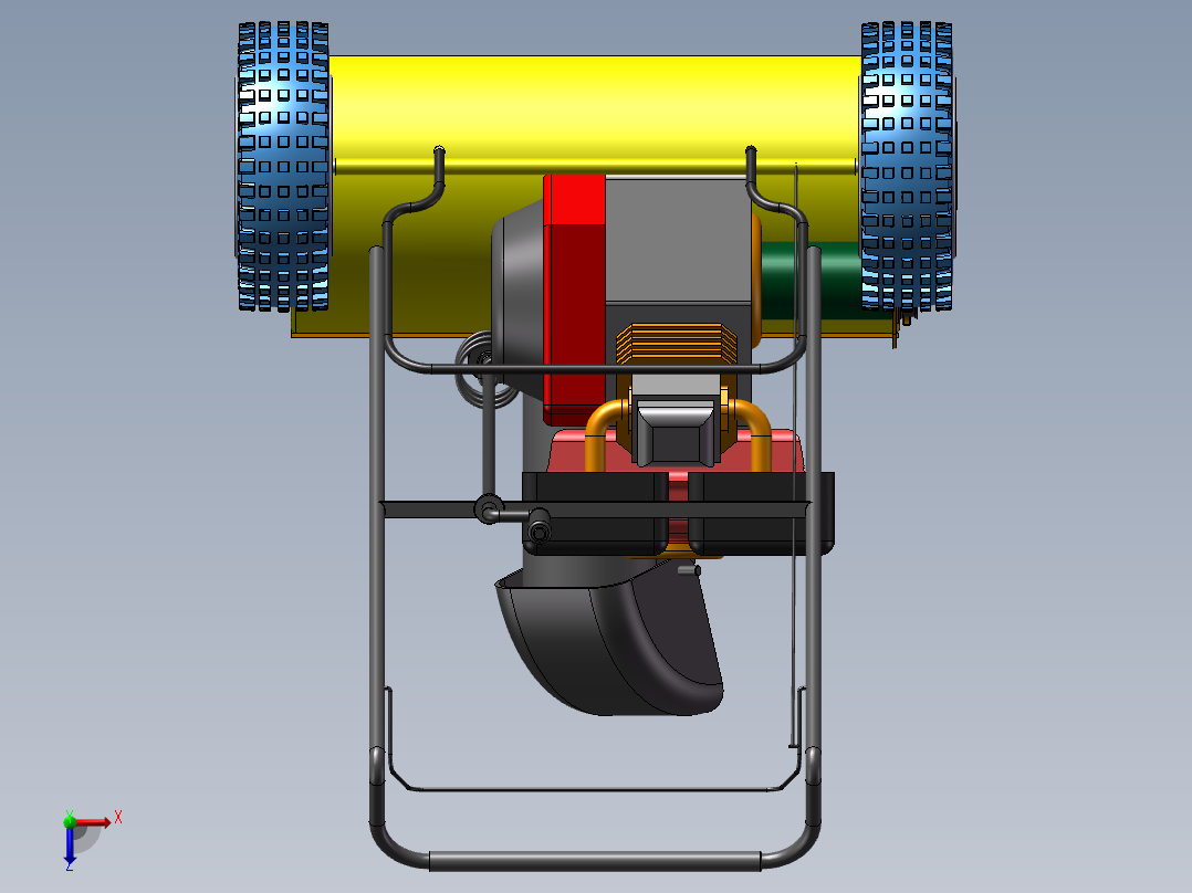 小型路面除冰装置SW三维图俯视图