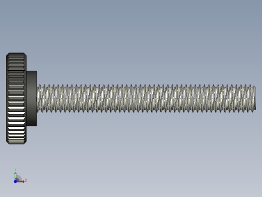 滚花旋钮-Knurled Knob 10-32x0.625x1.500.STEP前视缩略图