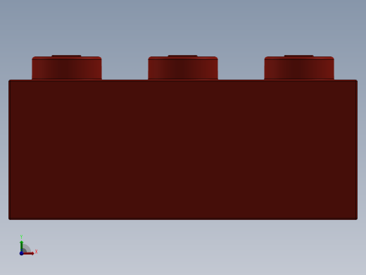 乐高套装 4421基本积木-300221 Bright Red Brick 2 x 3.SLDPRT前视缩略图