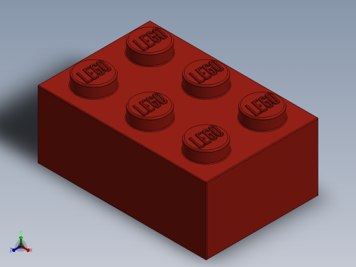 乐高套装 4421基本积木-300221 Bright Red Brick 2 x 3.SLDPRT正等轴测缩略图