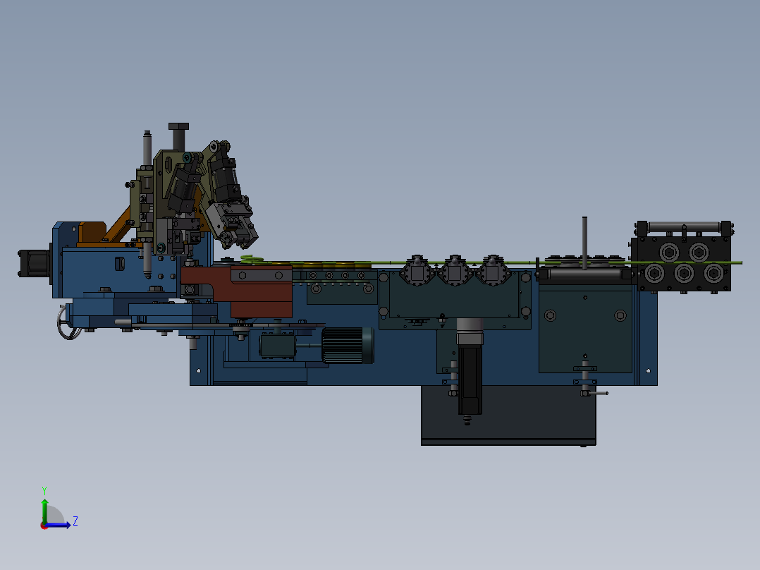 全自动弯环机3D图 非标自动化设备3D图纸3D模型左视图