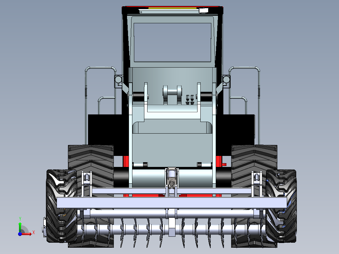 农耕履带拖拉机前视图