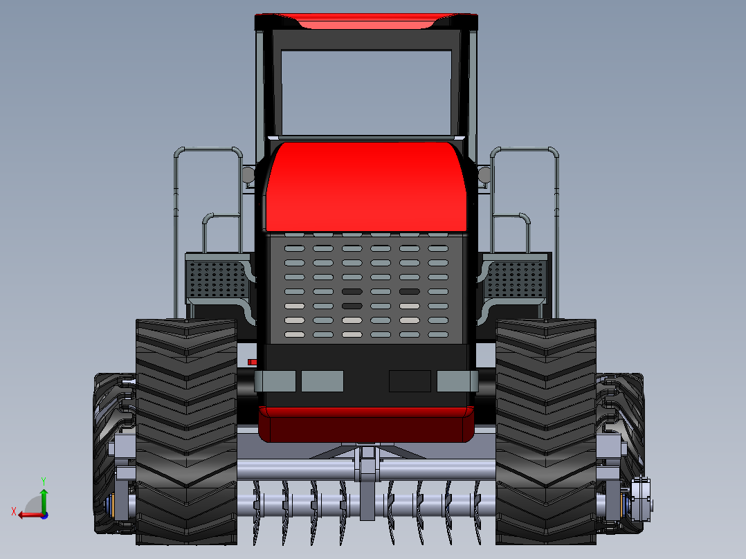 农耕履带拖拉机后视图