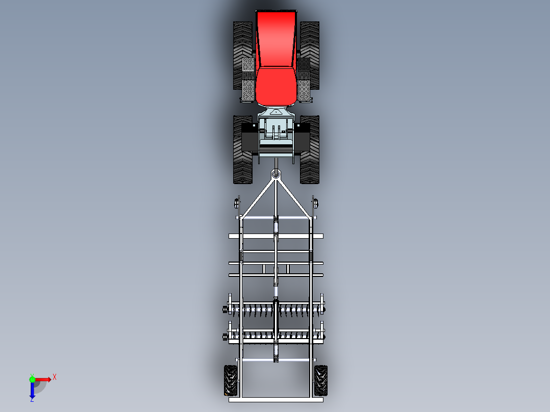 农耕履带拖拉机俯视图