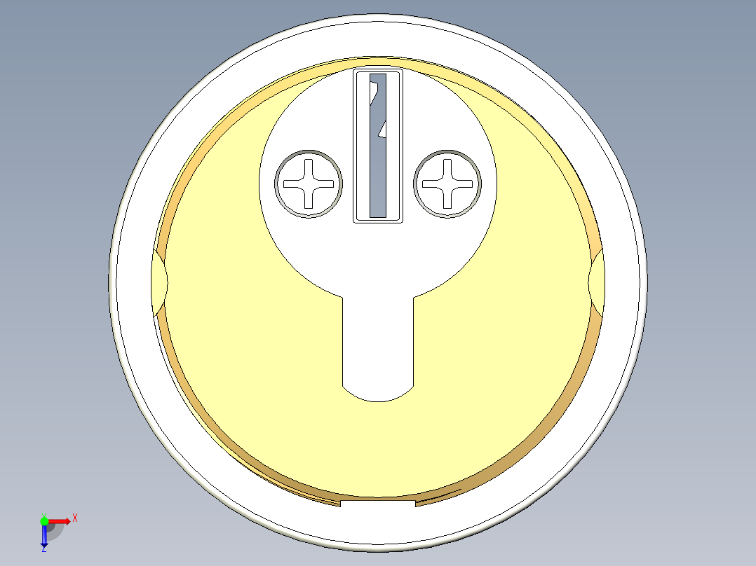 ILCO 7326带键插芯锁芯俯视图