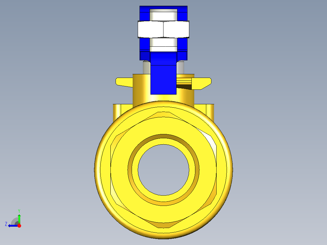 管道手动球阀-水管开关阀-手动阀门395_03_E_1右视图