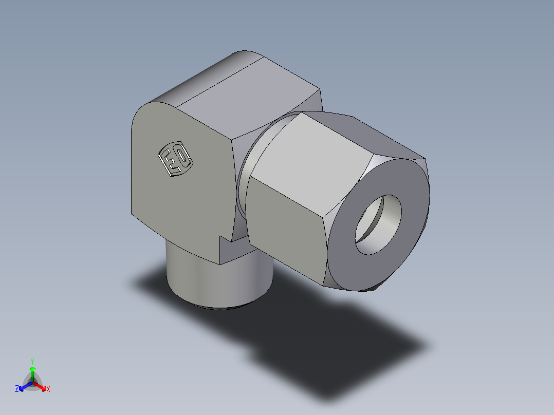 卡套式工业通用硬管接头EO_Male_stud_elbow_WE10SMCF主视图