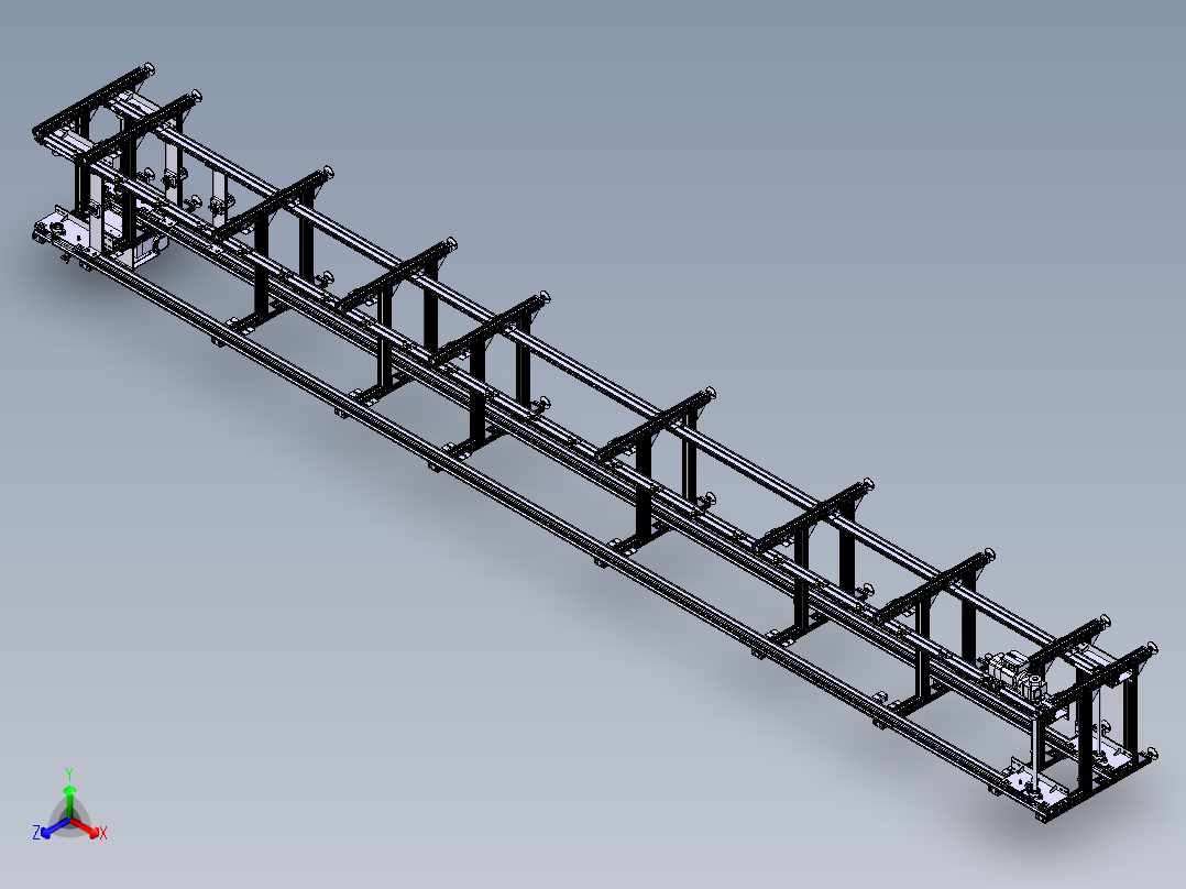 双层倍数链线体正等轴测图